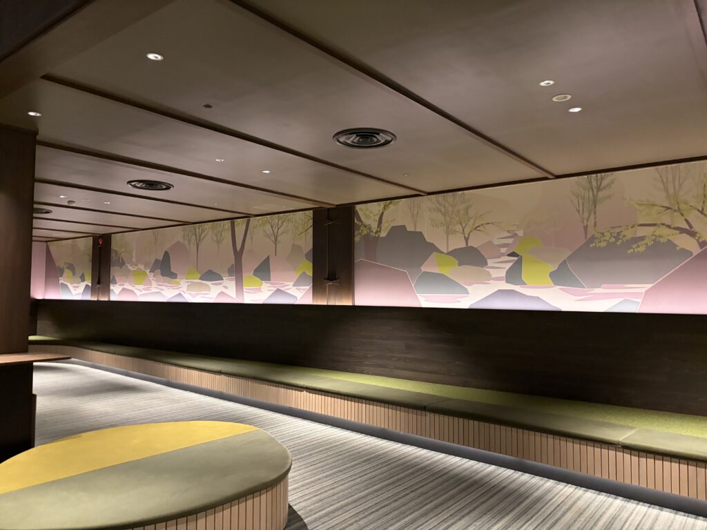 奥入瀬渓流ホテルのロビーのイラスト