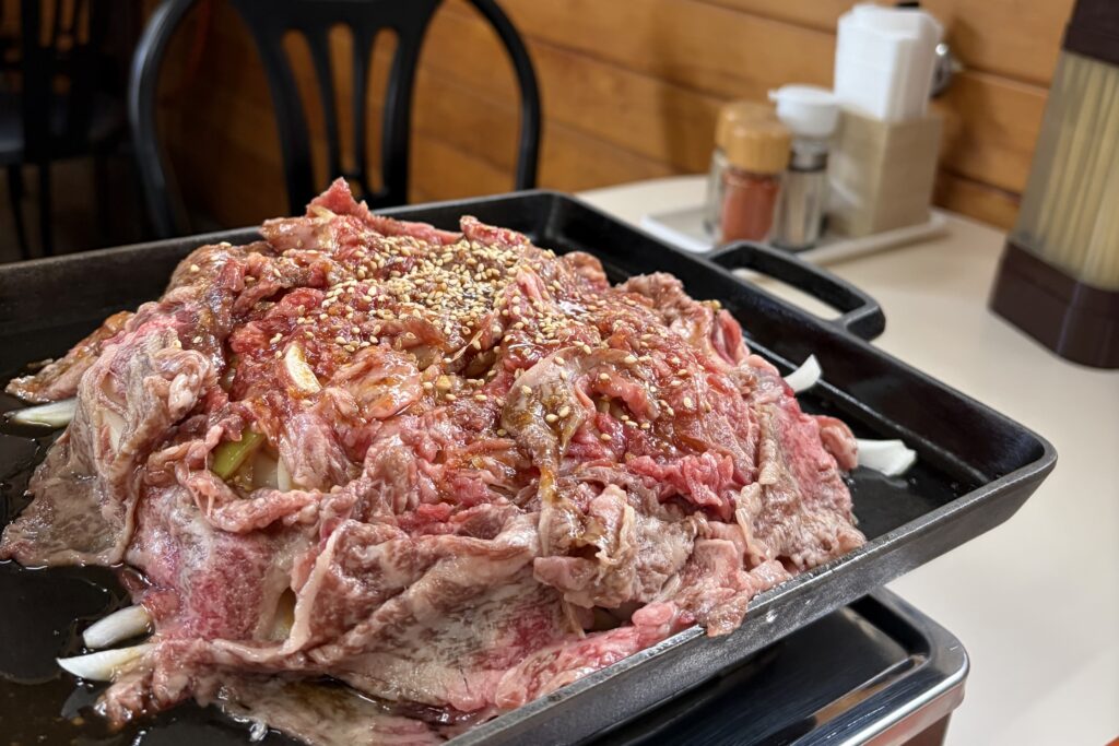 食堂上高地のバラ焼き